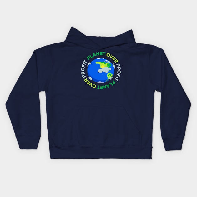 Planet over profit Kids Hoodie by Kin Lost in Universe